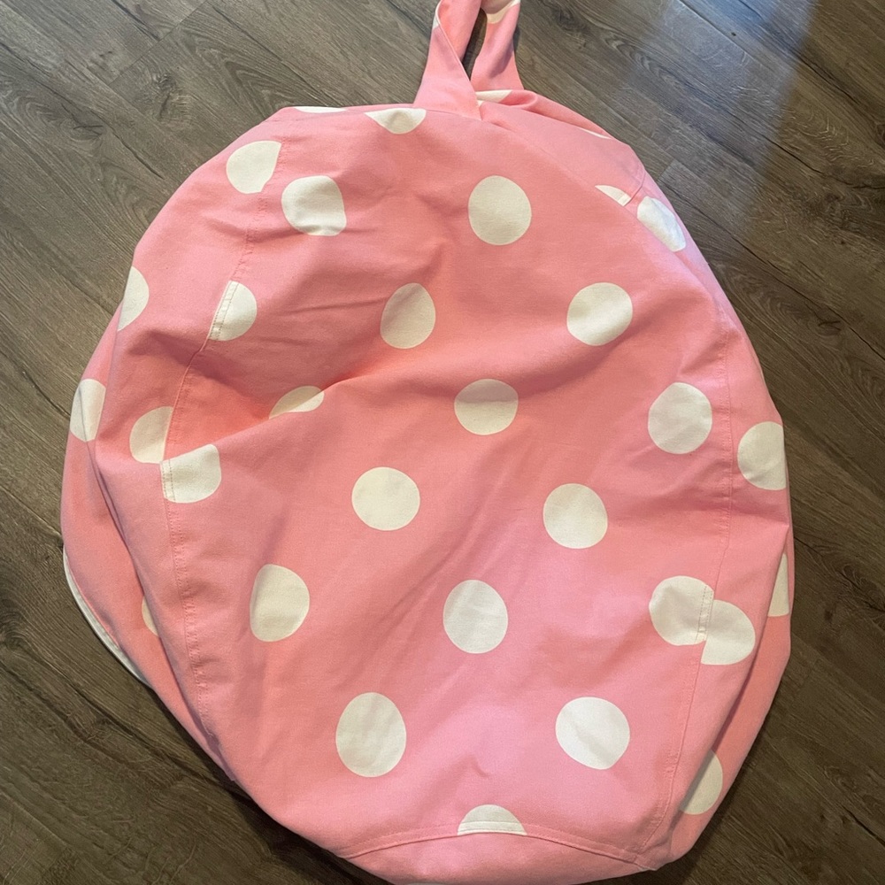Polka dot bean bag covers or stuffed animal storage